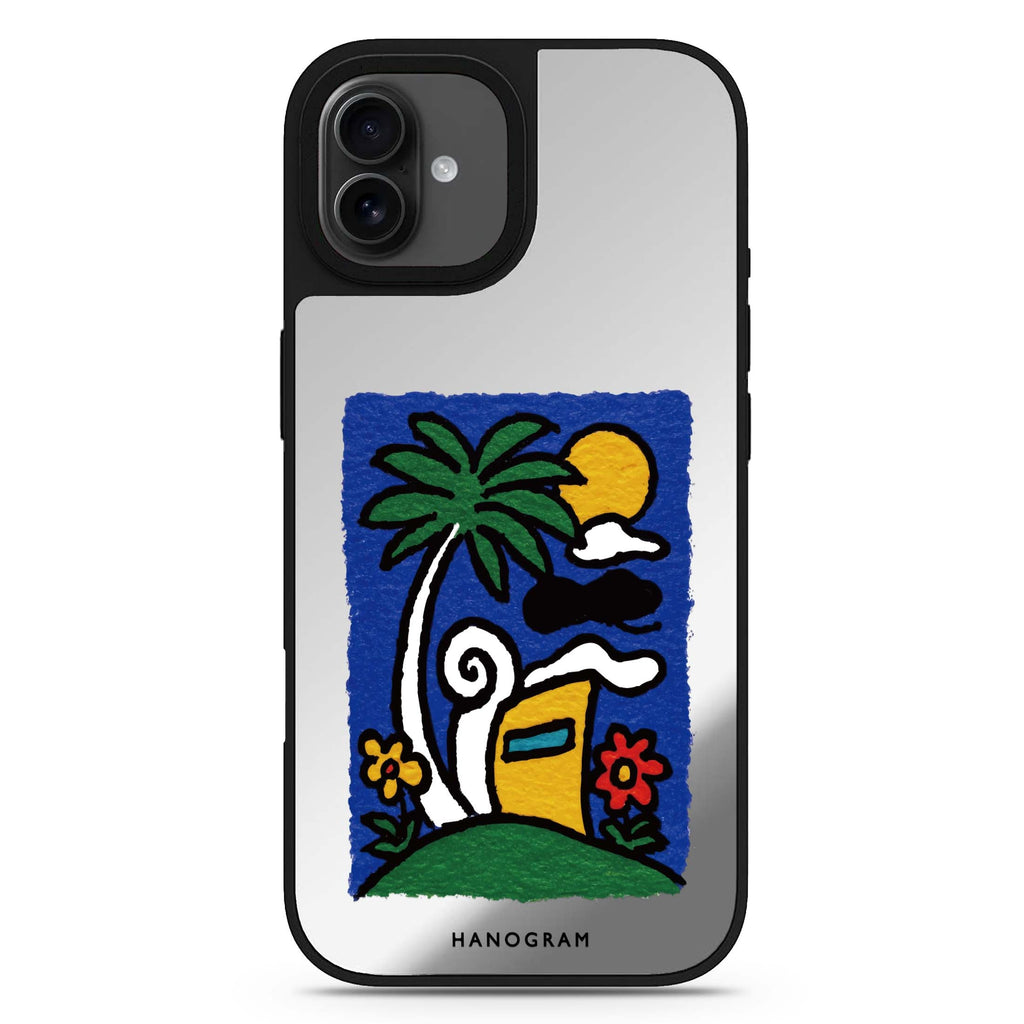 Golden Sun Seal celestial design iPhone 17 mirror case
