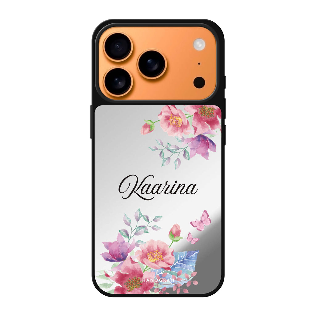 Butterfly Garden personalized name spring butterfly animal floral iPhone 17 Pro Max mirror case