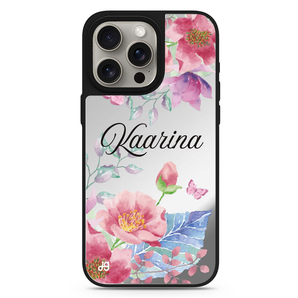 Butterfly Garden personalized name MagSafe mirror case for iPhone 16/15/14 Pro Max and Pro, main view