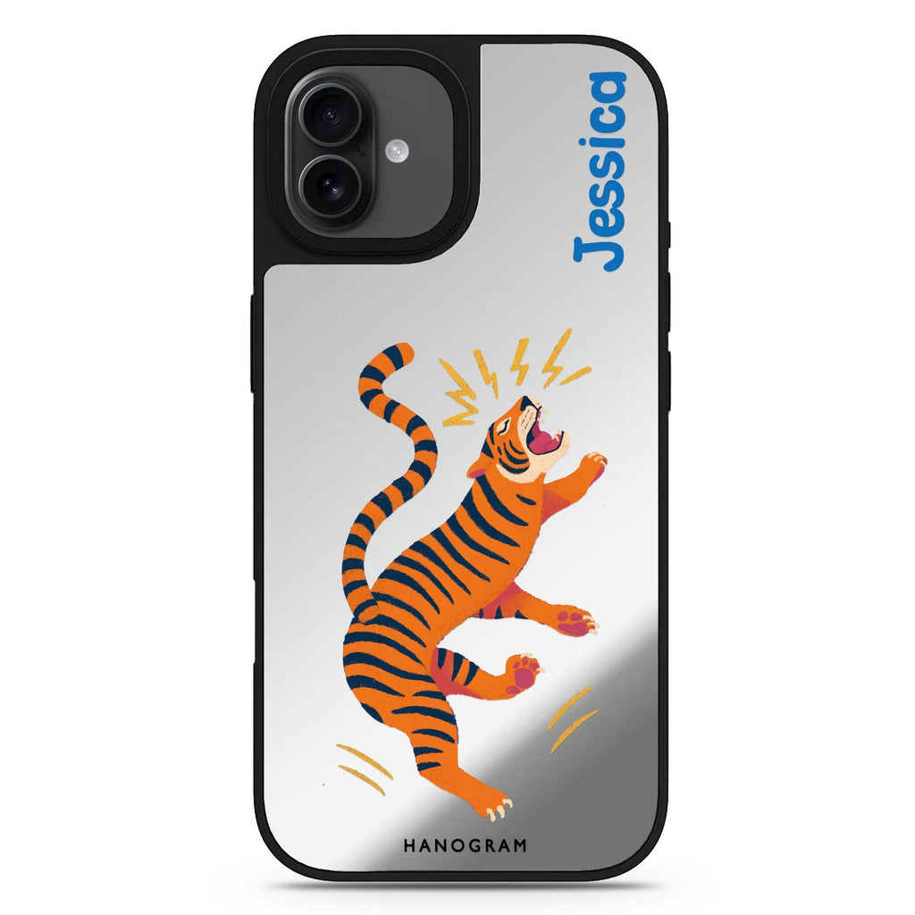 Roar in Motion personalized name iPhone 17 mirror case