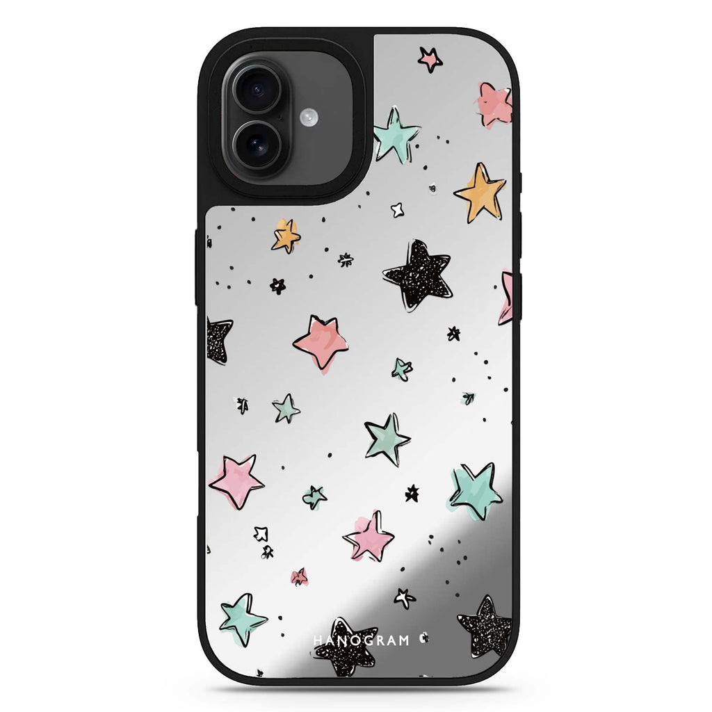 Pastel Sparkle Stars iPhone 17 mirror case