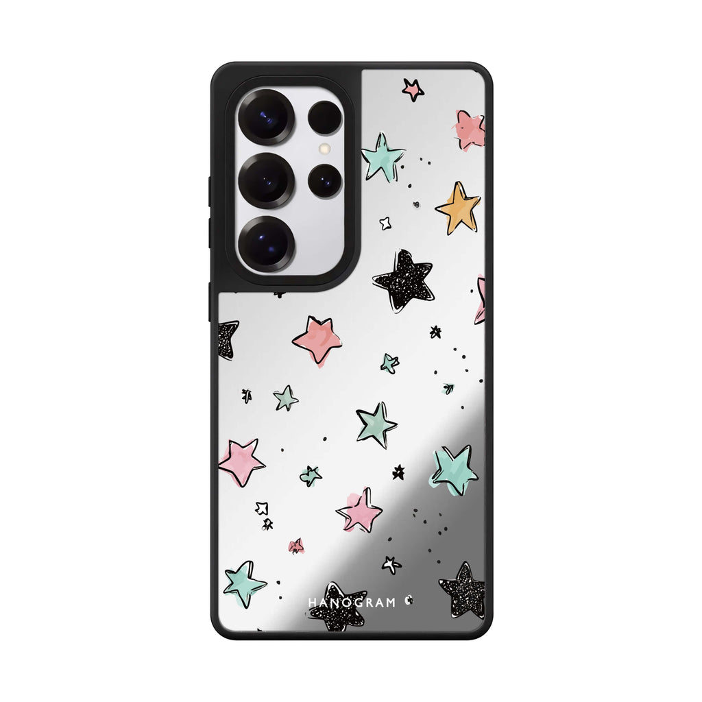 Pastel Sparkle Stars Mirror Case