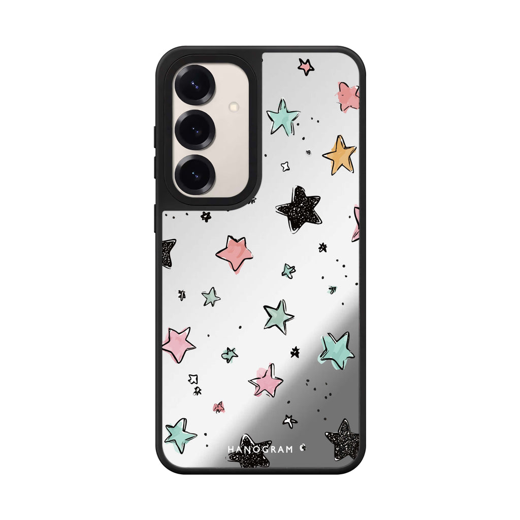 Pastel Sparkle Stars Mirror Case