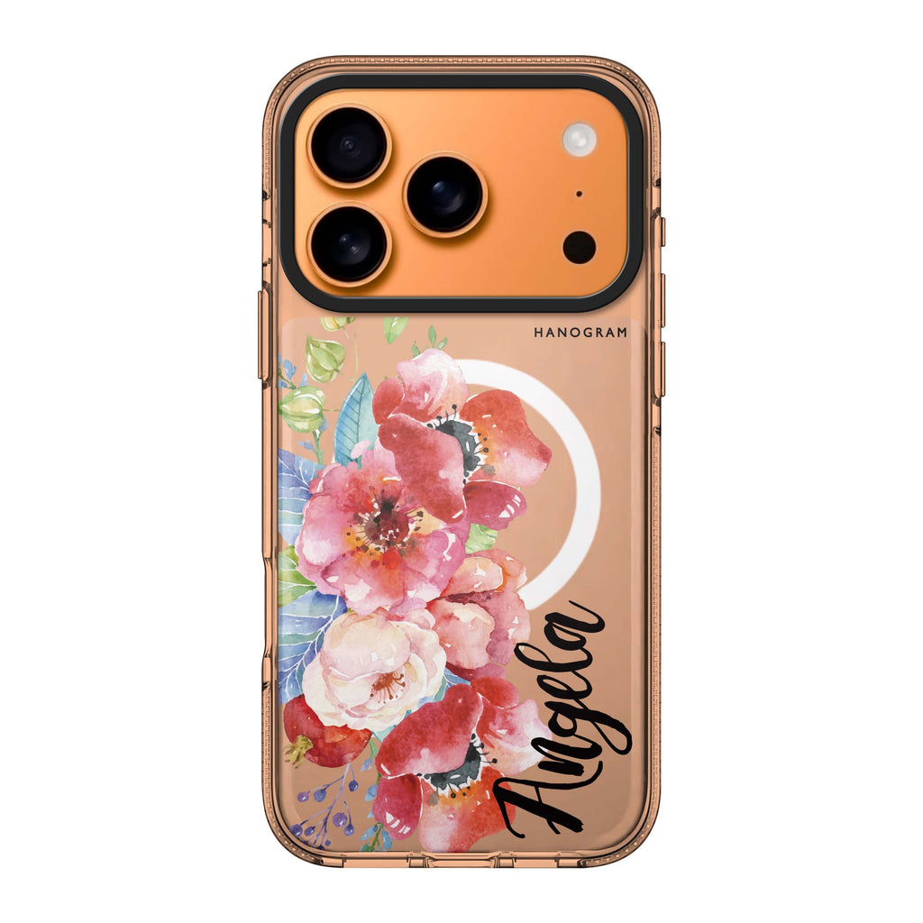 Poppies personalized name flower floral iPhone 17 Pro Max ultra clear case