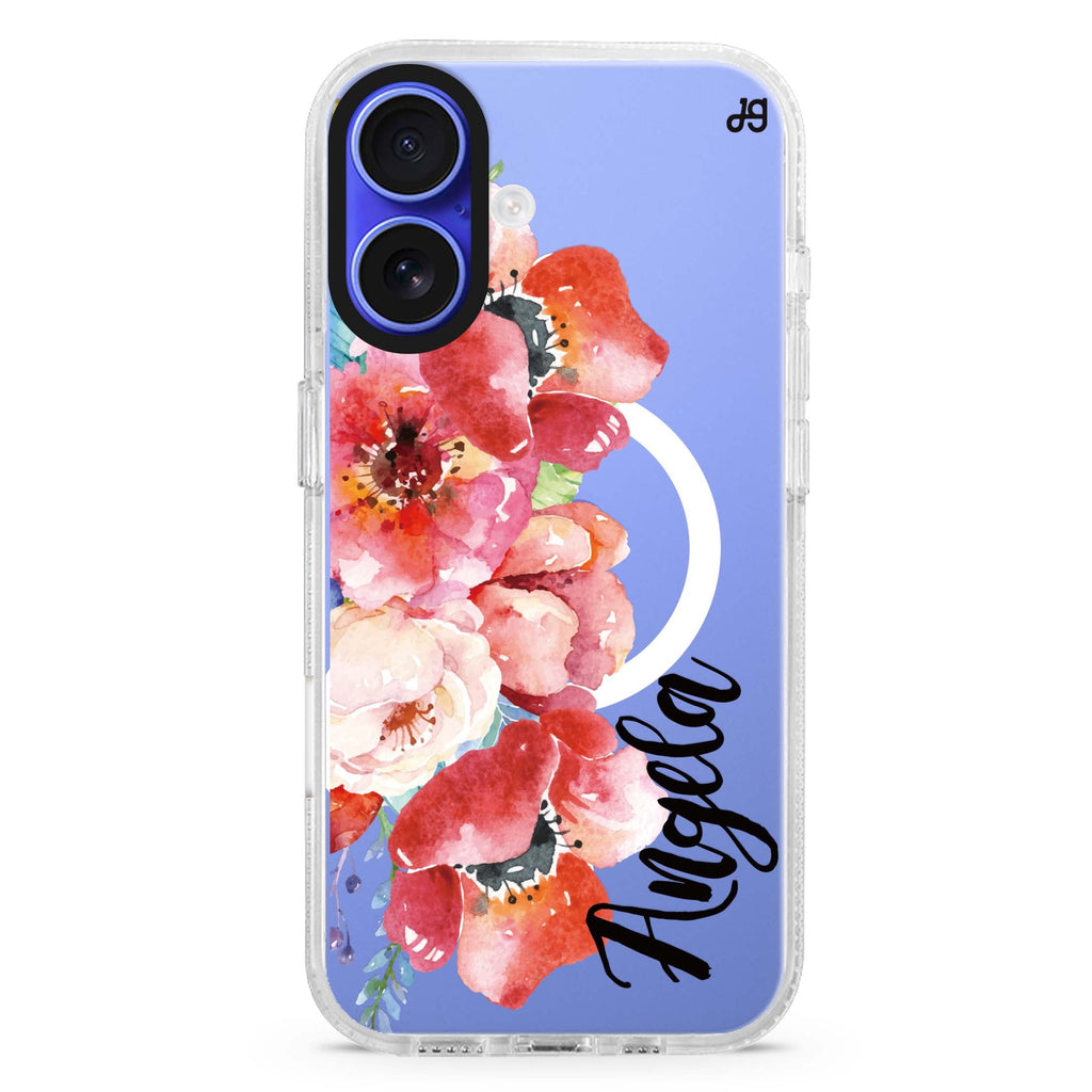 Poppies MagSafe Compatible iPhone 16 Ultra Clear Case - Personalized and Stylish Protection