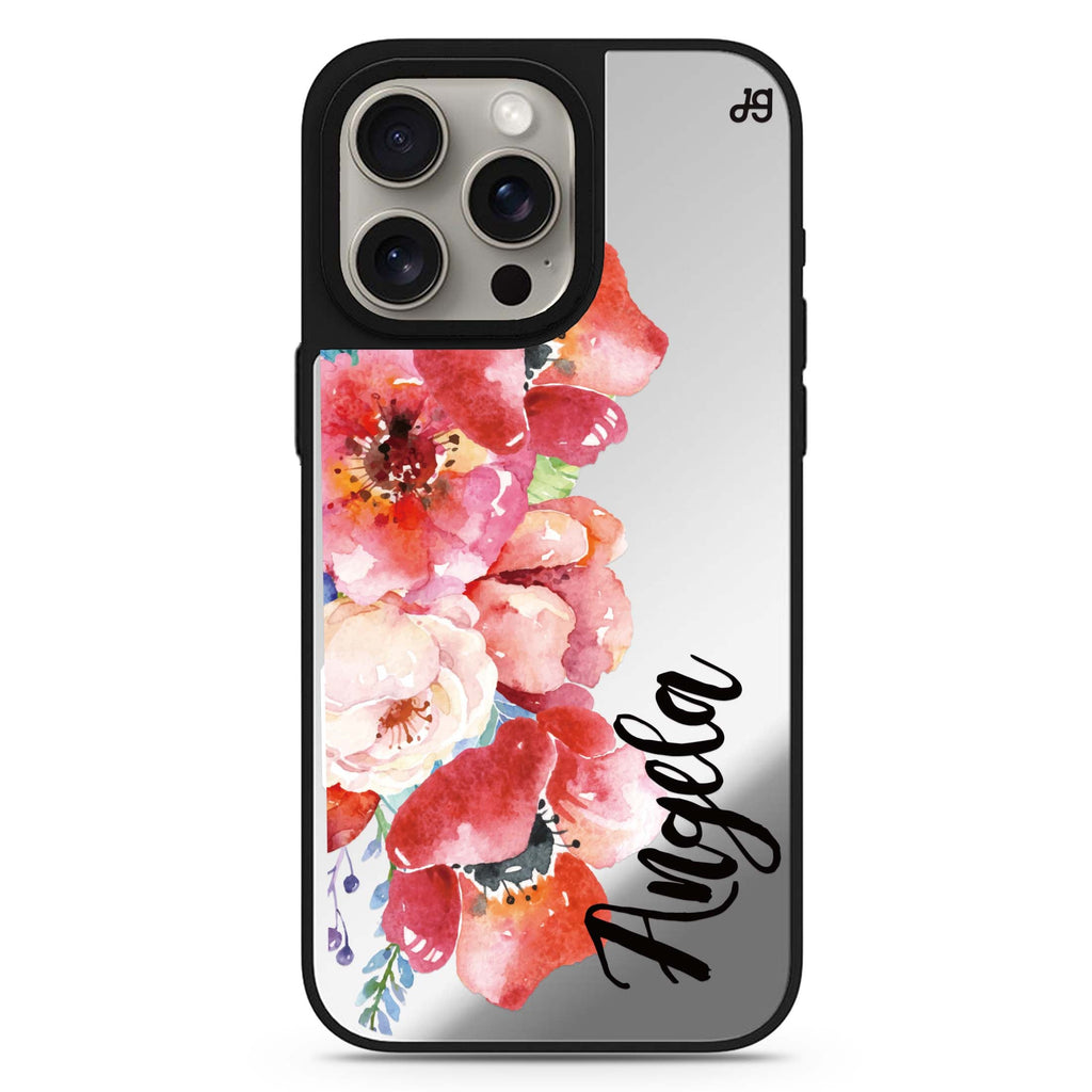 Poppies personalized name MagSafe mirror case for iPhone 16/15/14 Pro Max and Pro, main view
