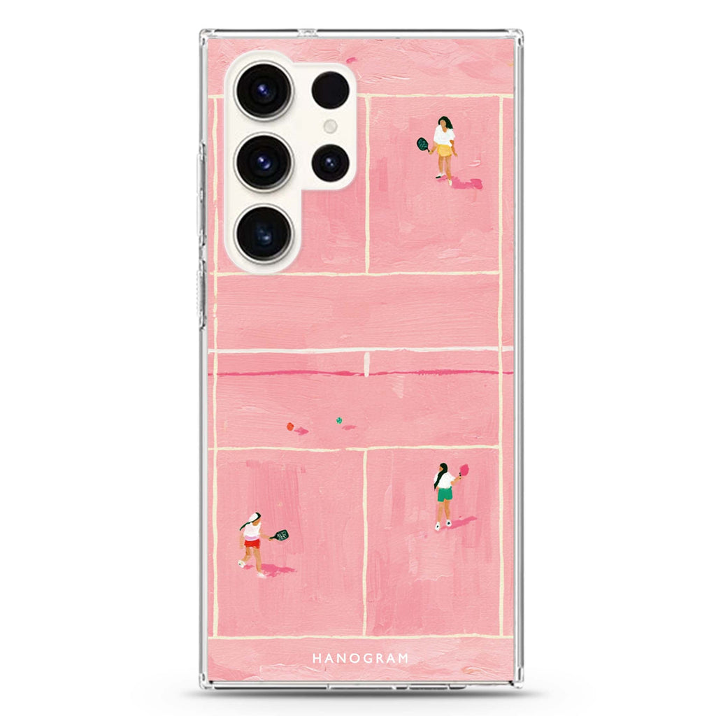Rally in Rose Pink Samsung Galaxy Ultra Clear Case — front view