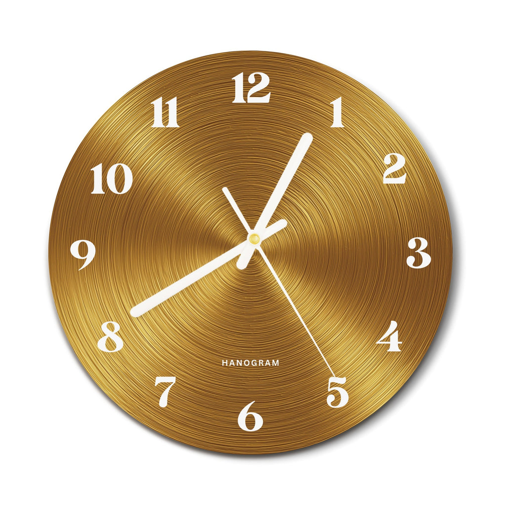 Golden Spiral Luxe premium glass wall clock, gold accent home decor clock, main view