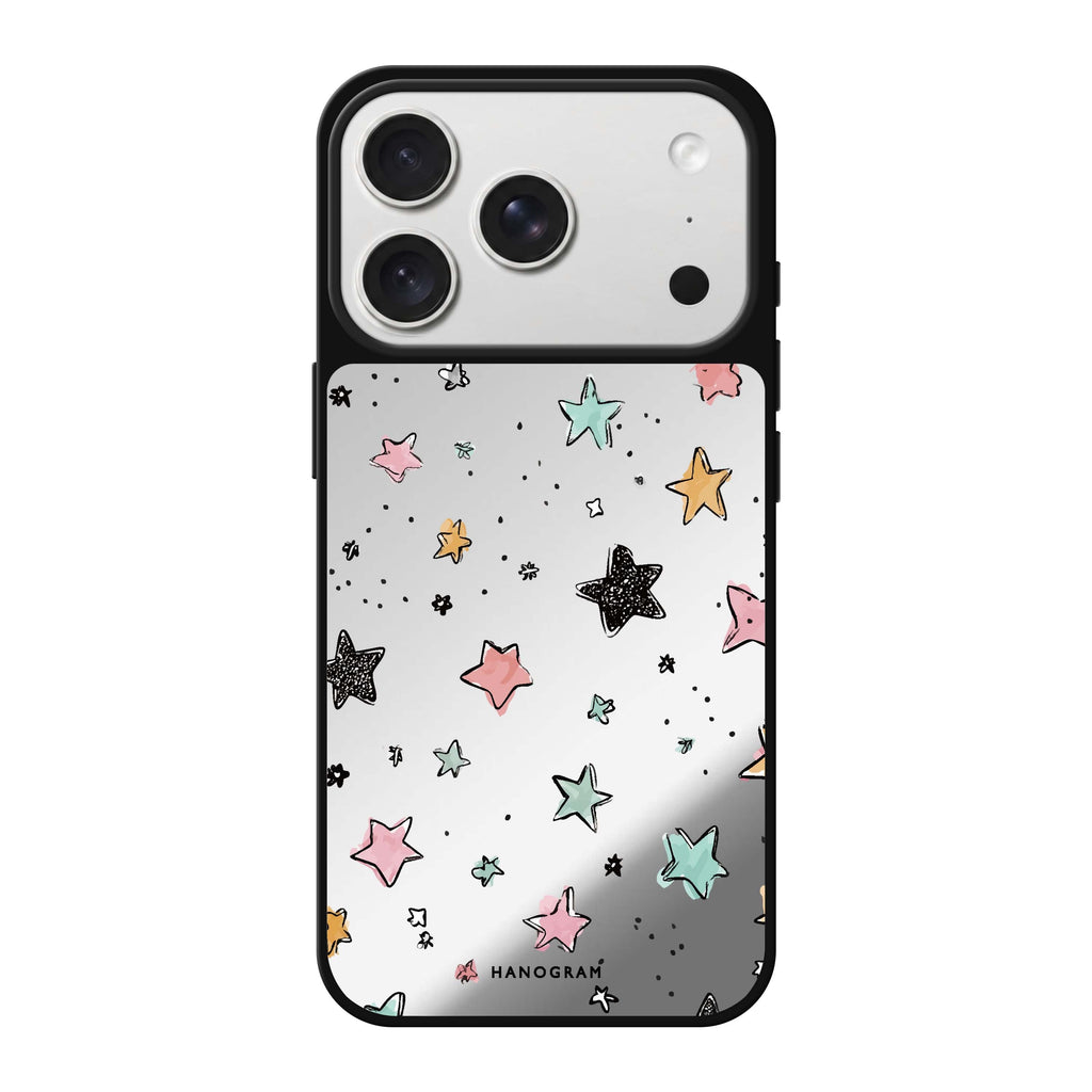 Pastel Sparkle Stars star celestial sparkle iPhone 18 Pro Max mirror case