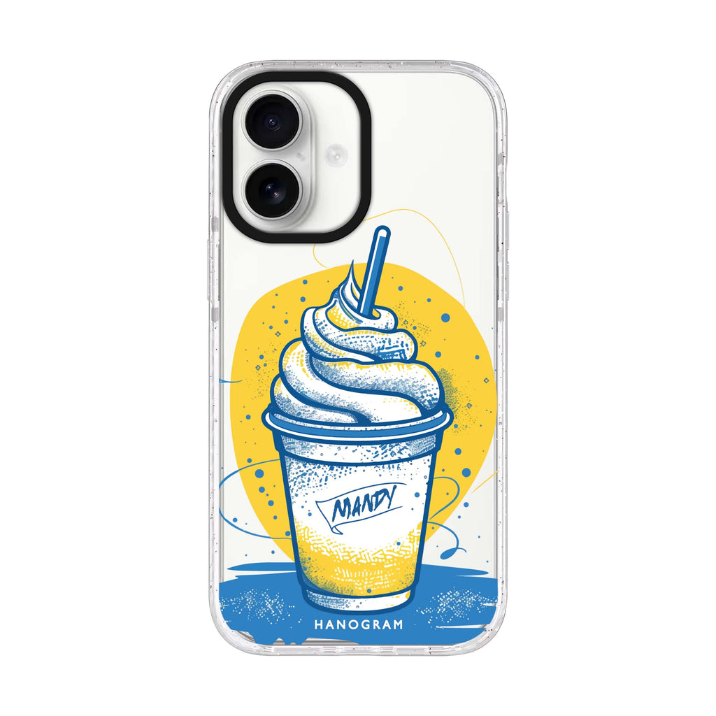 Frozen Fantasy personalized name iPhone 17 ultra clear MagSafe case, front product view