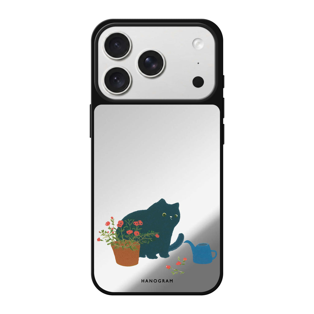 Bloom Keeper Cat spring cat flower animal iPhone 18 Pro Max mirror case