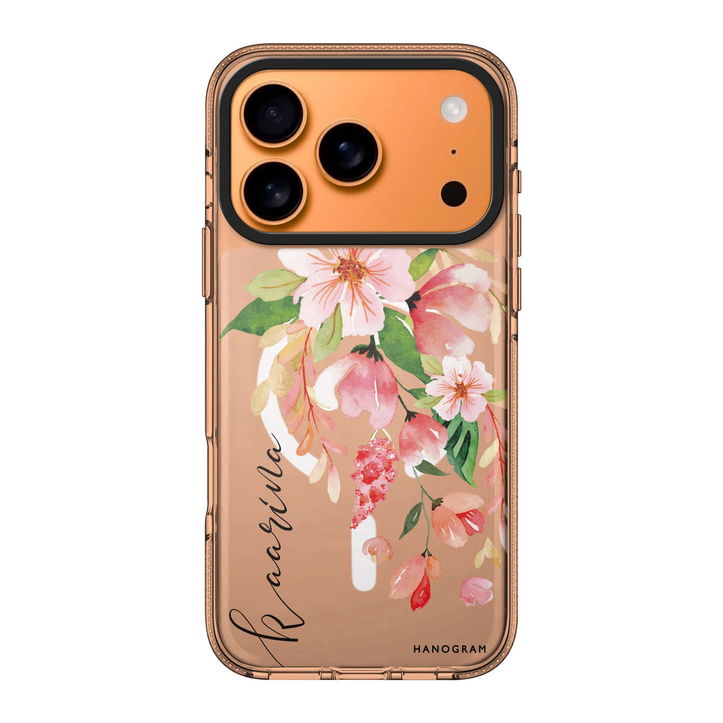 Watercolor Blossom personalized name flower floral watercolor spring iPhone 17 Pro Max ultra clear case