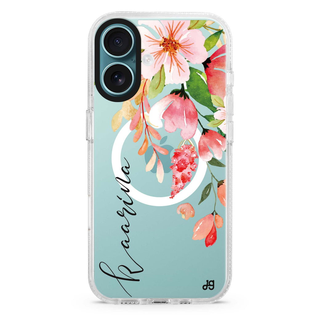 Watercolor Blossom MagSafe Compatible iPhone 16 Ultra Clear Case - Personalized and Stylish Protection