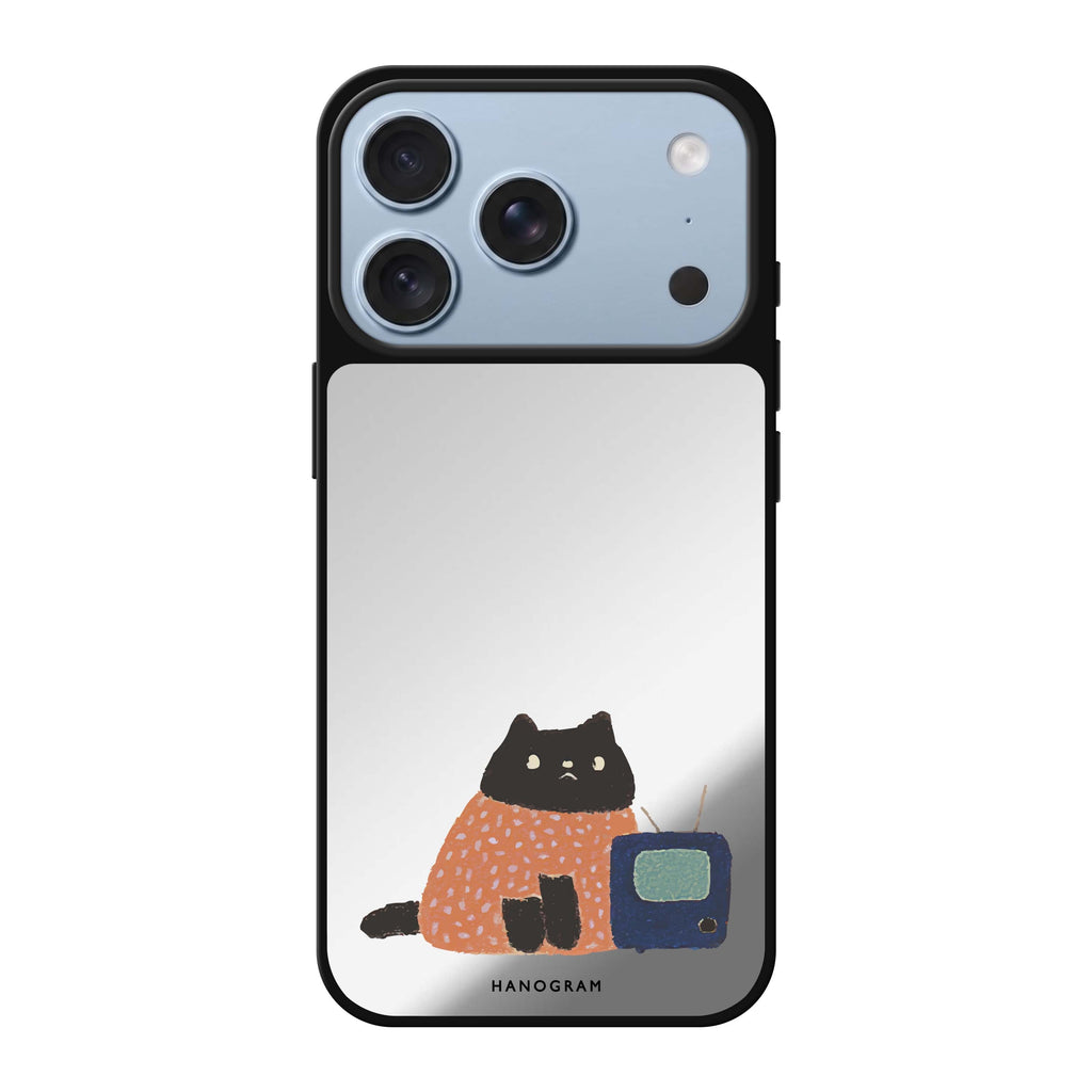 Whiskerflix Night animal cute iPhone 18 Pro Max mirror case