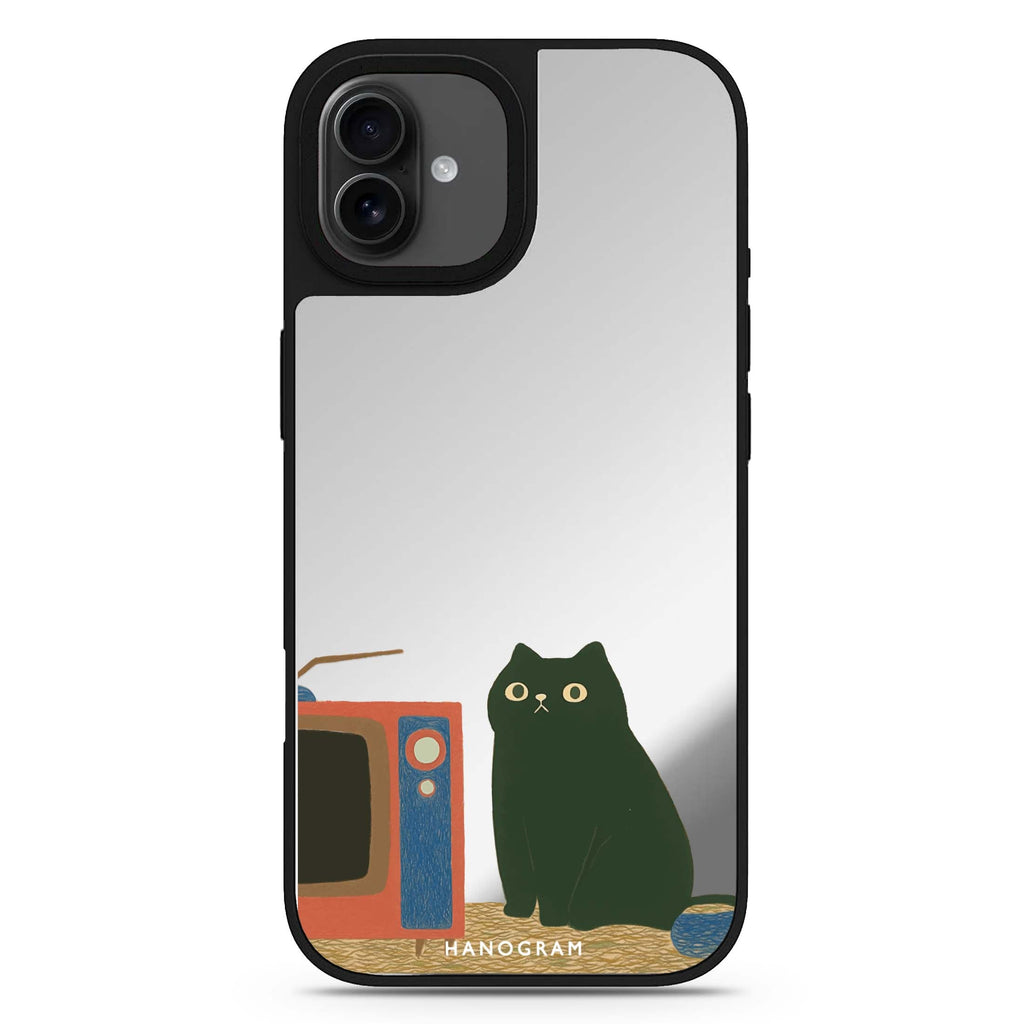Lazy Screen Time black cat lucky black cat black cat iPhone 17 mirror case