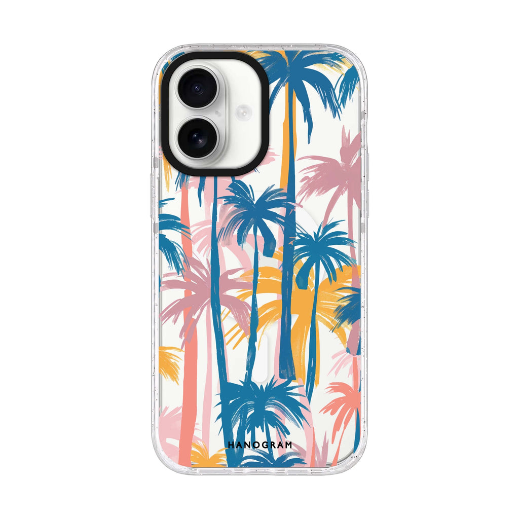 Palm Paradise iPhone 17 ultra clear MagSafe case, front product view
