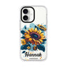 Sun-Kissed Petals personalized name iPhone 17 ultra clear MagSafe case, front product view