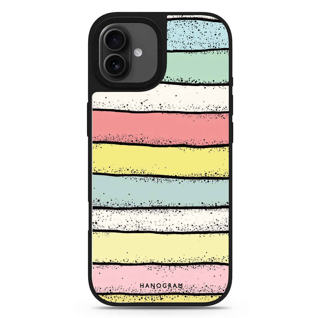 Glitter Stripe Charm pattern design iPhone 17 mirror case