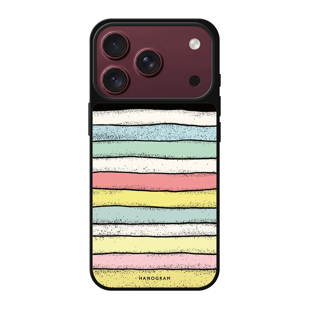 Glitter Stripe Charm pattern iPhone 18 Pro Max mirror case