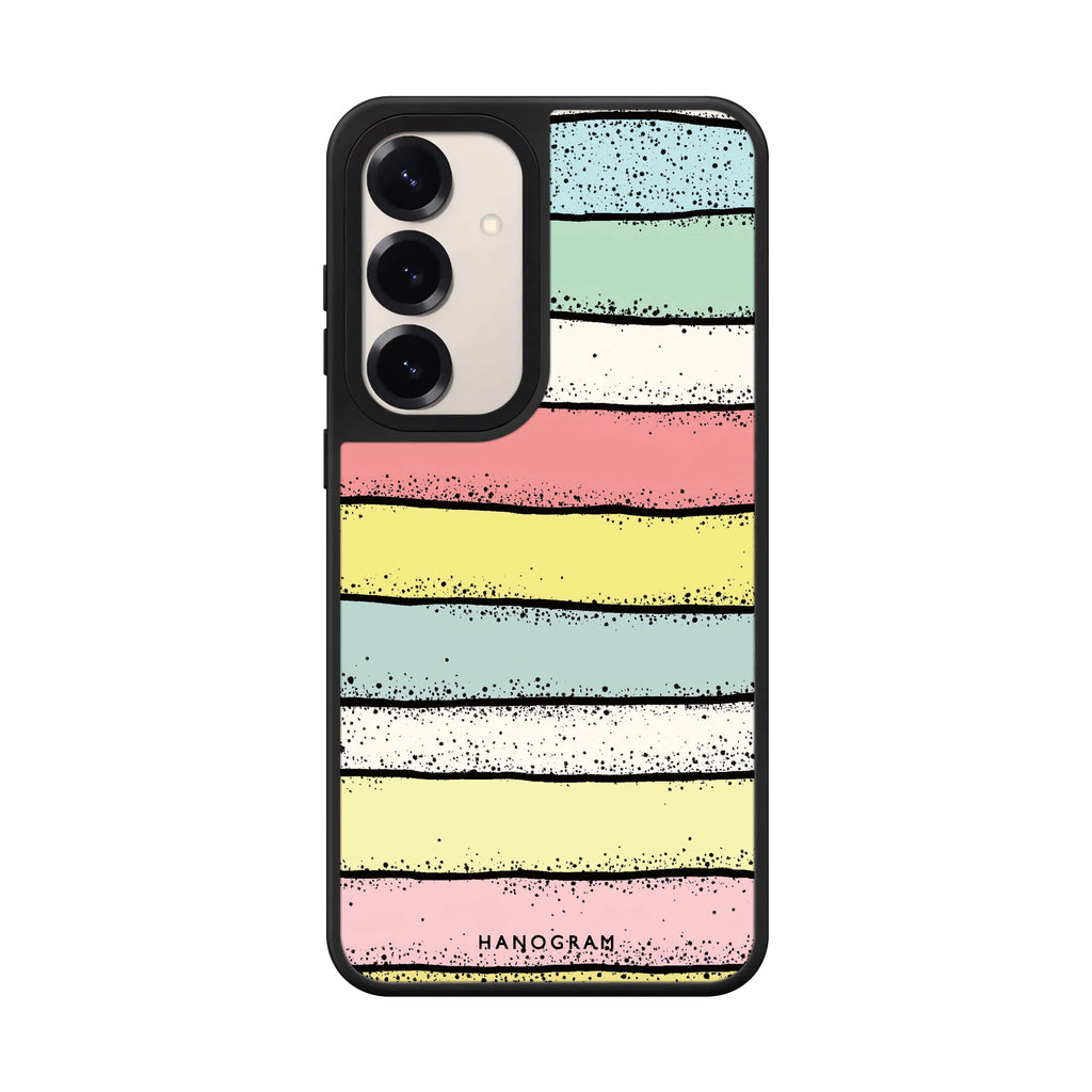 Glitter Stripe Charm Mirror Case