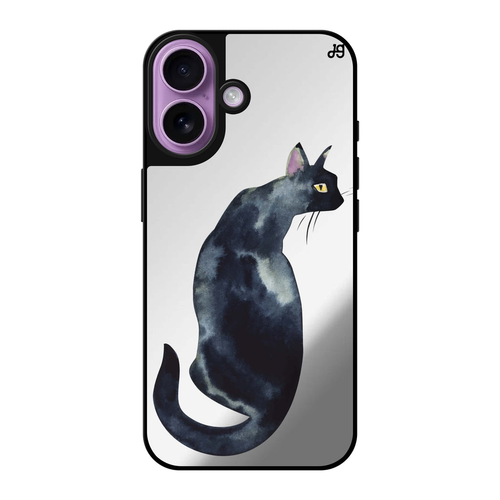 Reflective iPhone 16 Mirror Case –Watercolour Cat Design