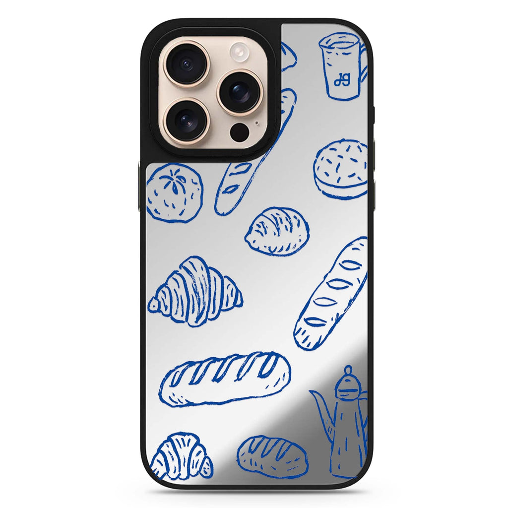 Blue Ink Boulangerie iPhone Mirror Case – design view 1
