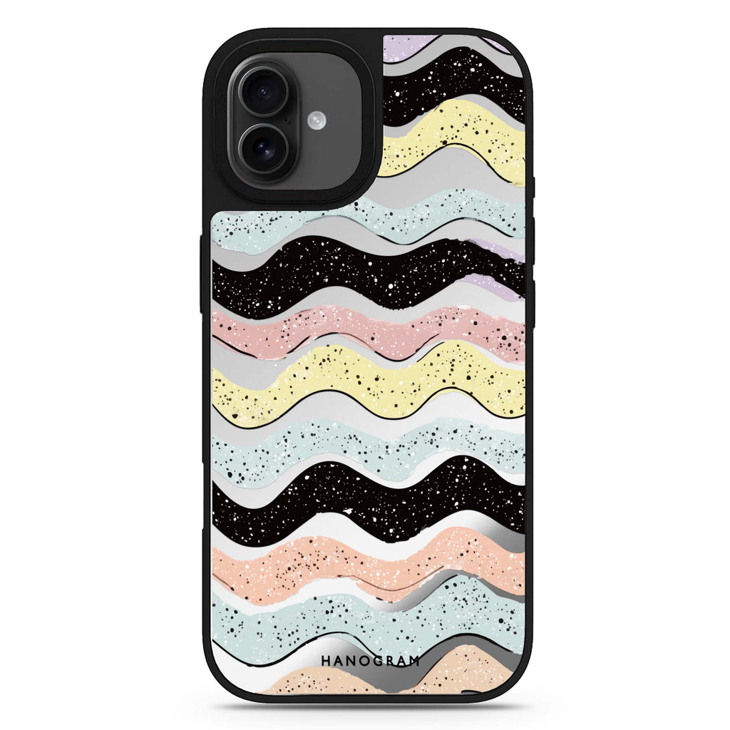 Glitter Wave Doodles pattern abstract art iPhone 17 mirror case