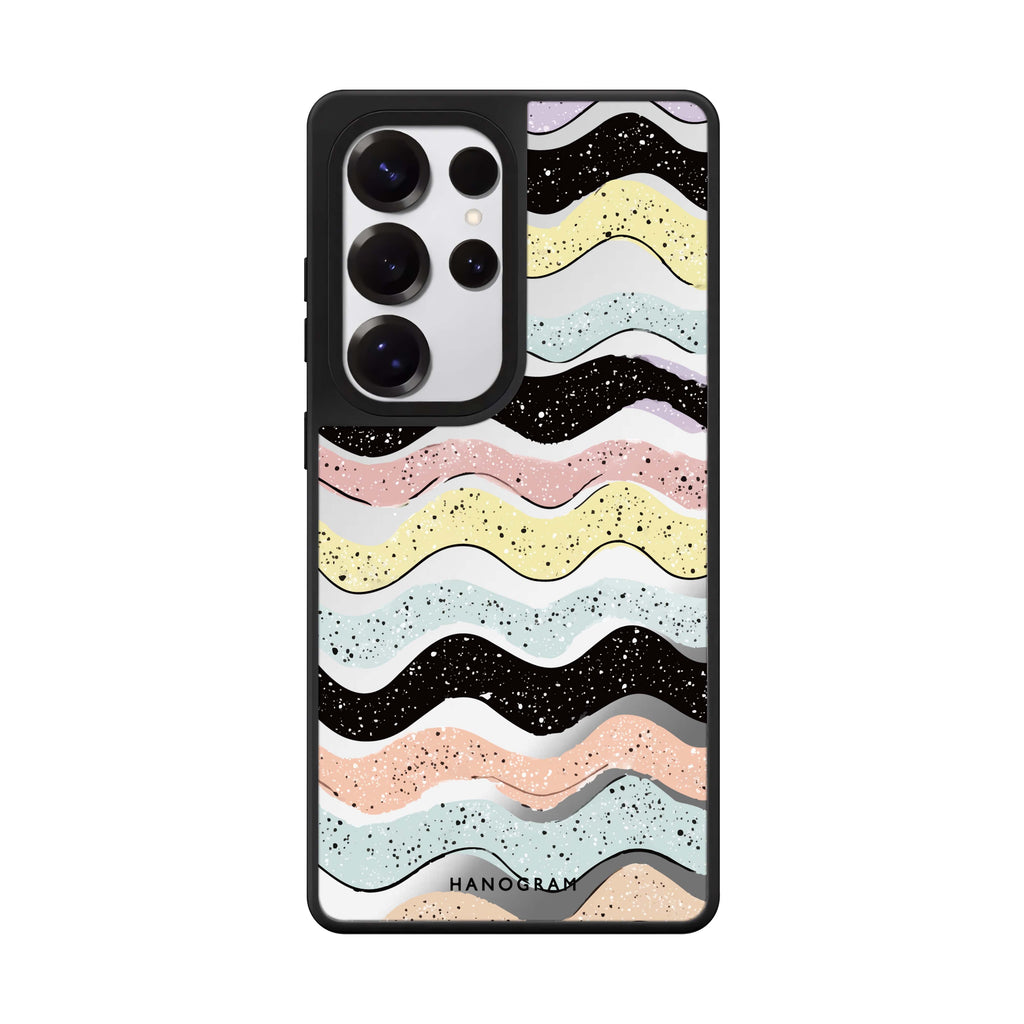 Glitter Wave Doodles Mirror Case