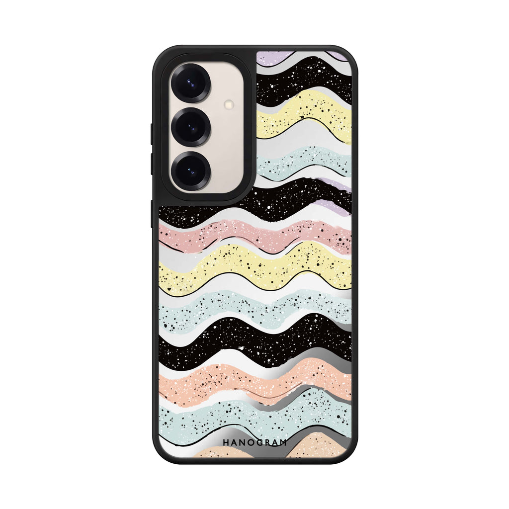 Glitter Wave Doodles Mirror Case