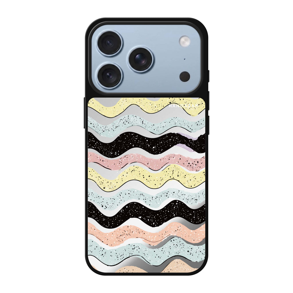 Glitter Wave Doodles wave nature doodle iPhone 18 Pro Max mirror case