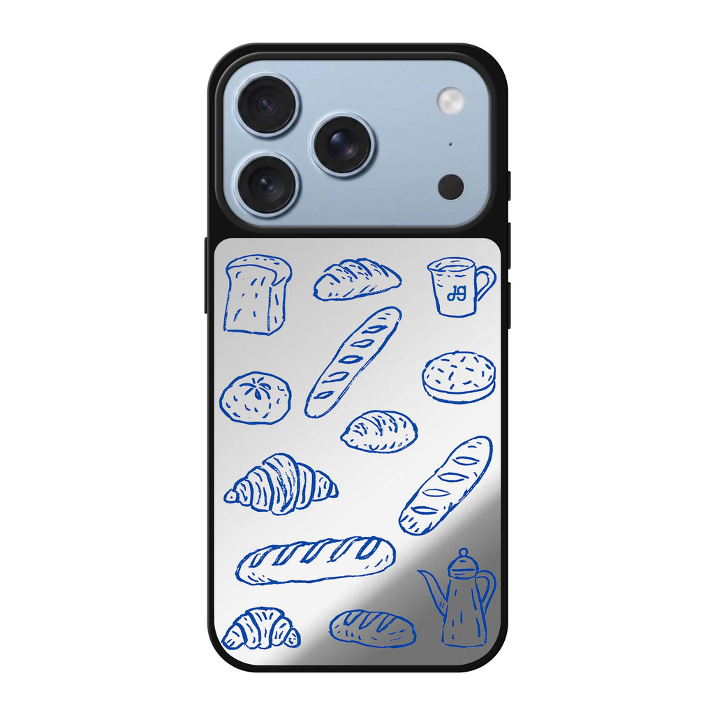 Blue Ink Boulangerie iPhone 18 Pro Max Mirror Case - design view 1