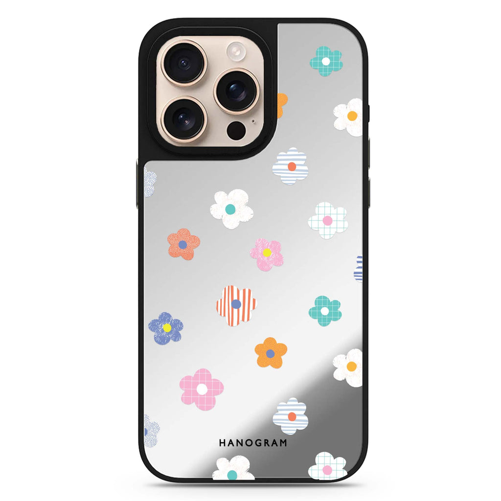 Floral Pattern Design 3 floral design iPhone 16/15/14 Pro Max & Pro mirror case