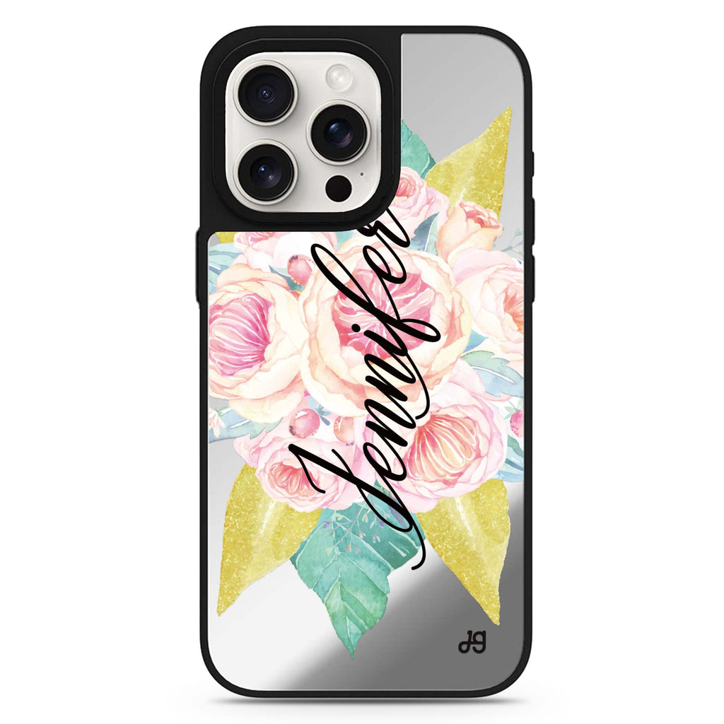 Abloom Rose personalized name MagSafe mirror case for iPhone 16/15/14 Pro Max and Pro, main view