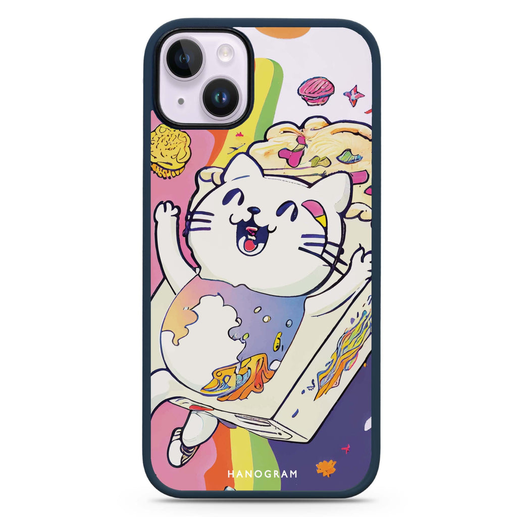 Rainbow Cat iPhone 15 Impact Guard Bumper Case