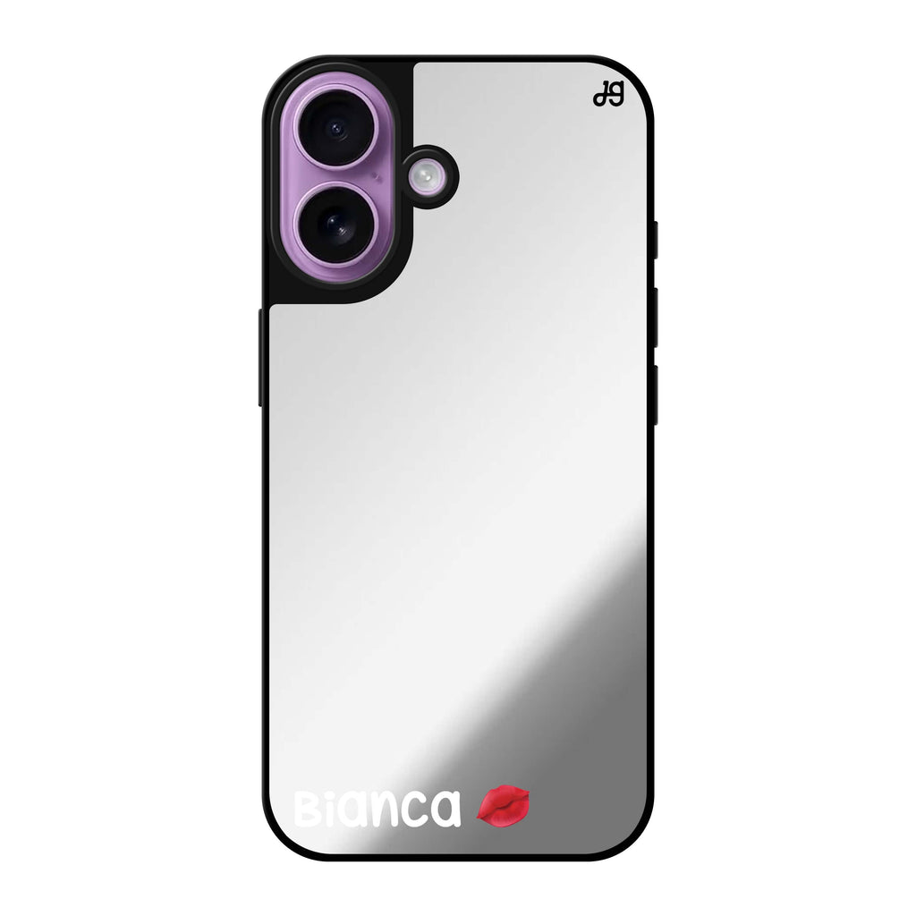 Reflective iPhone 16 Mirror Case –A Kiss Design