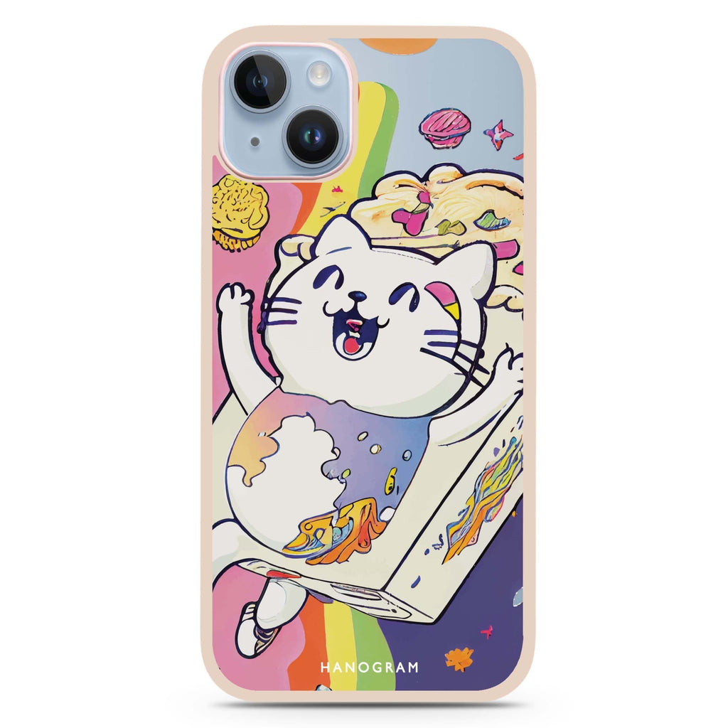 Rainbow Cat iPhone 15 Plus Impact Guard Bumper Case