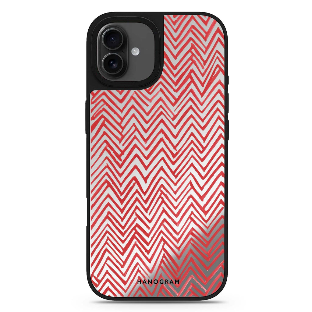Crimson Currents iPhone 17 mirror case