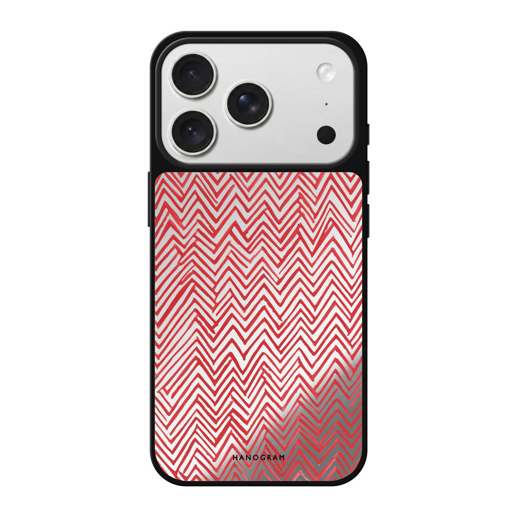 Crimson Currents red abstract iPhone 18 Pro Max mirror case
