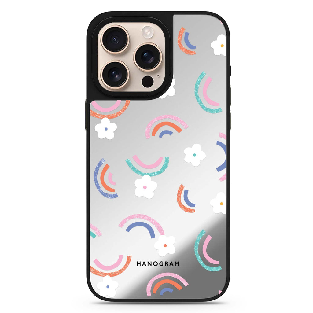 Rainbow Floral Design 2 floral design iPhone 16/15/14 Pro Max & Pro mirror case