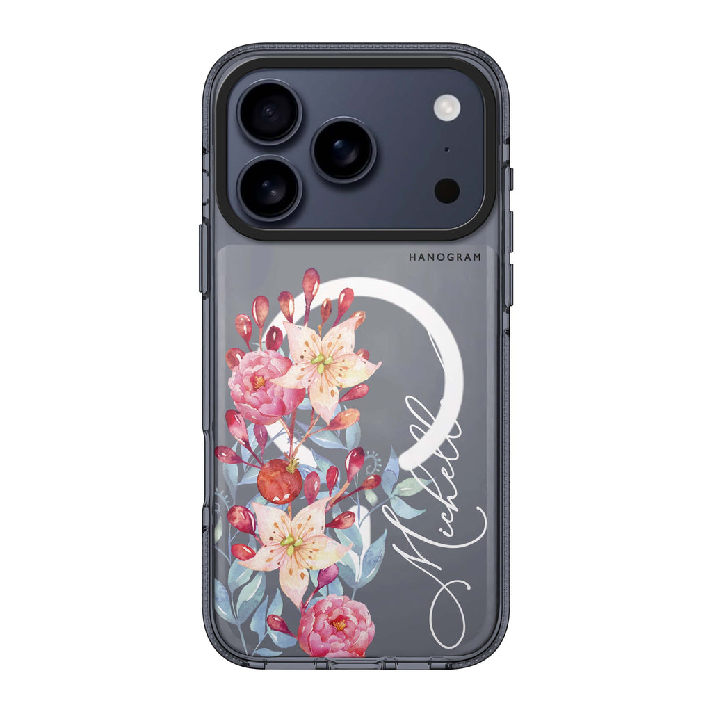 Pink Watercolor Floral Bouquet personalized name pink flower floral watercolor iPhone 17 Pro Max ultra clear case