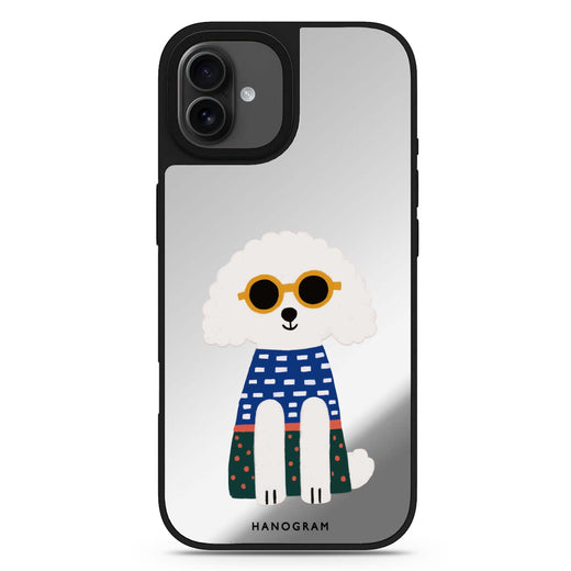 Poodle Peace Vibes black cat lucky black cat black cat iPhone 17 mirror case