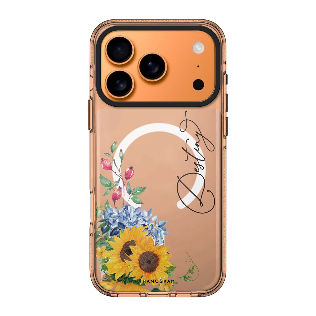 Blooming Sunflower personalized name flower sun celestial floral iPhone 17 Pro Max ultra clear case