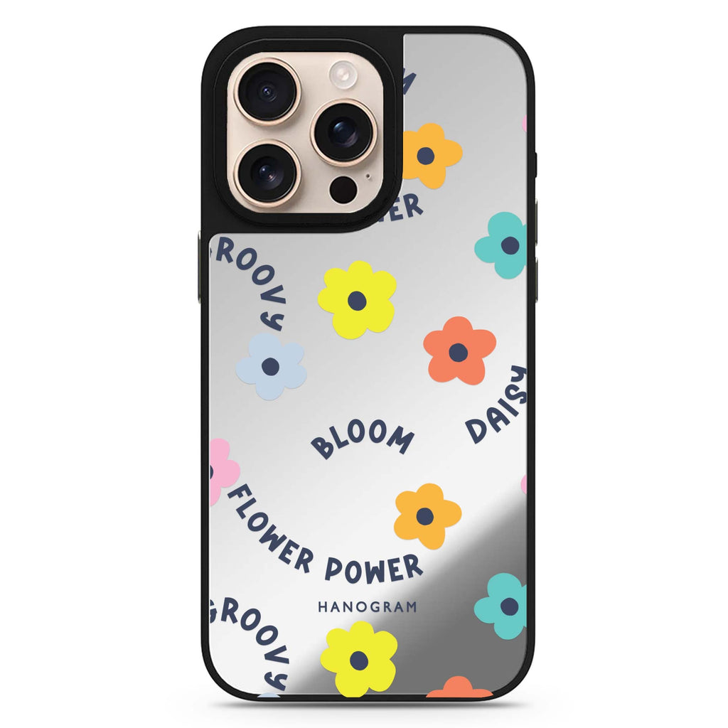 Flower Power floral design iPhone 16/15/14 Pro Max & Pro mirror case