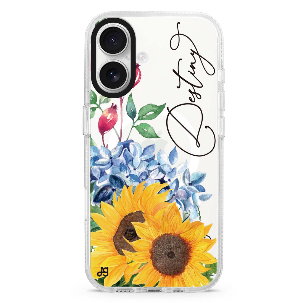 Blooming Sunflower MagSafe Compatible iPhone 16 Ultra Clear Case - Personalized and Stylish Protection