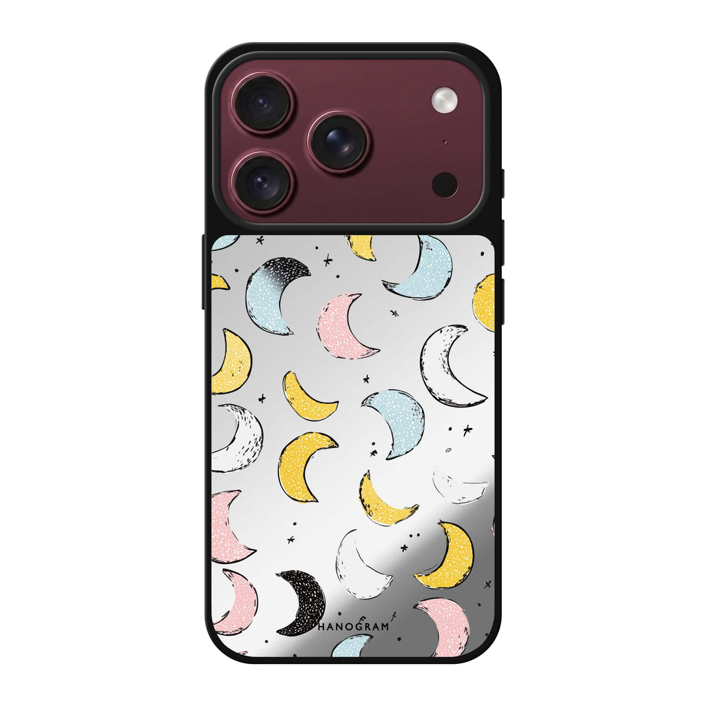 Dreamy Moon Doodles moon celestial doodle iPhone 18 Pro Max mirror case