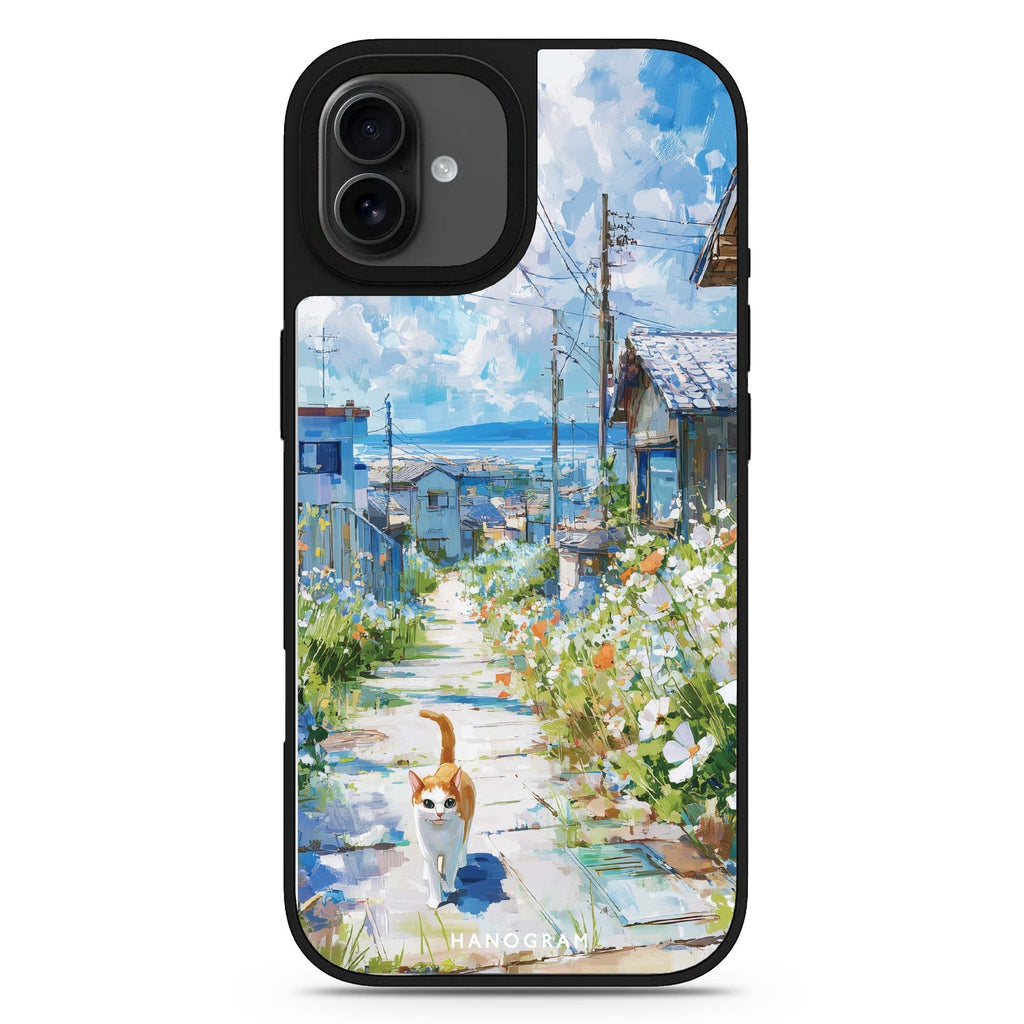 Flowers by the Path floral design iPhone 17 mirror case