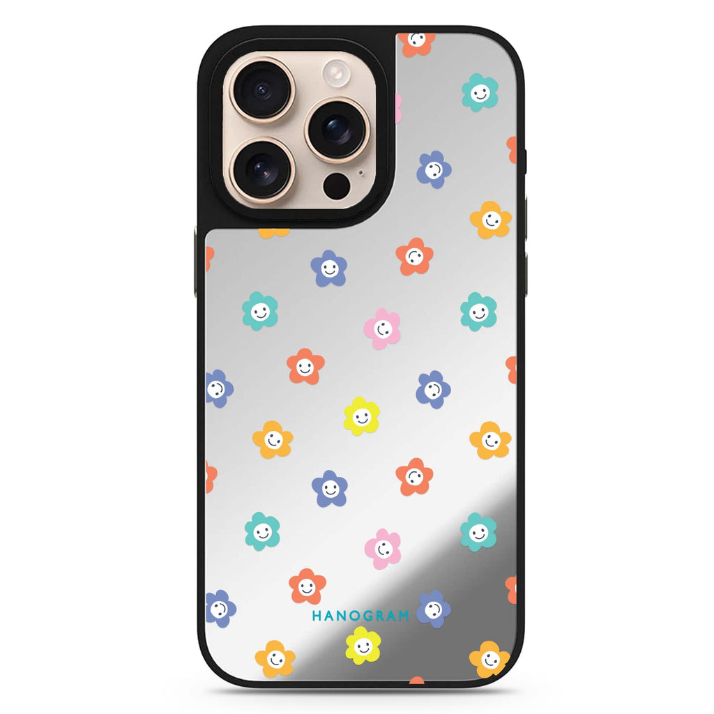 Little Smile Flowers floral design iPhone 16/15/14 Pro Max & Pro mirror case