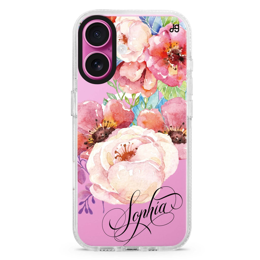 Awakening Watercolor Flowers MagSafe Compatible iPhone 16 Ultra Clear Case - Personalized and Stylish Protection