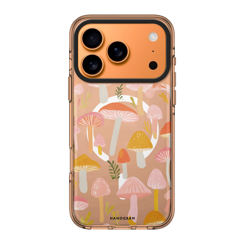Blushing Mushrooms mushroom graphic iPhone 17 Pro Max ultra clear case