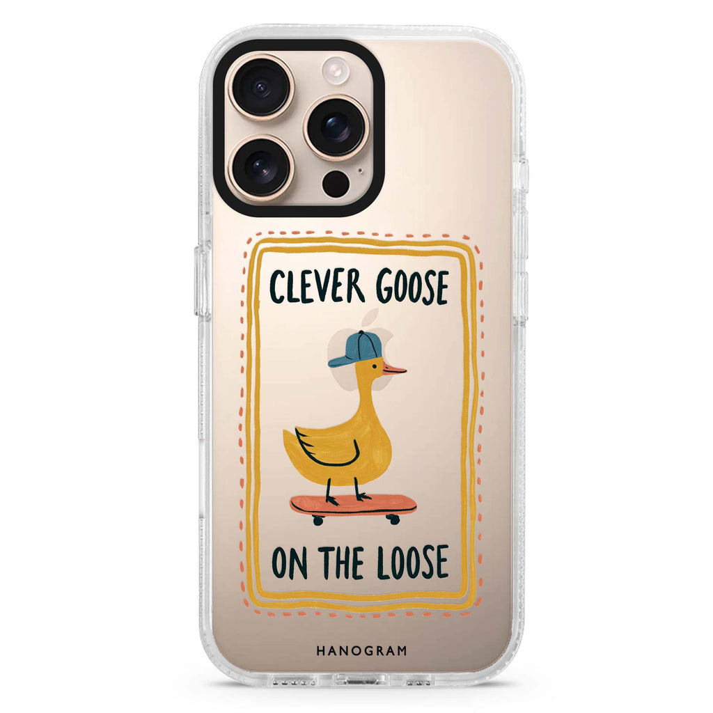 Goose on the Roll iPhone 16 Pro Max Ultra Clear Case - front view